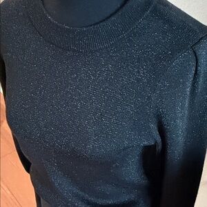 H&M Black Shimmer Long Sleeve Sweater XS NWOT